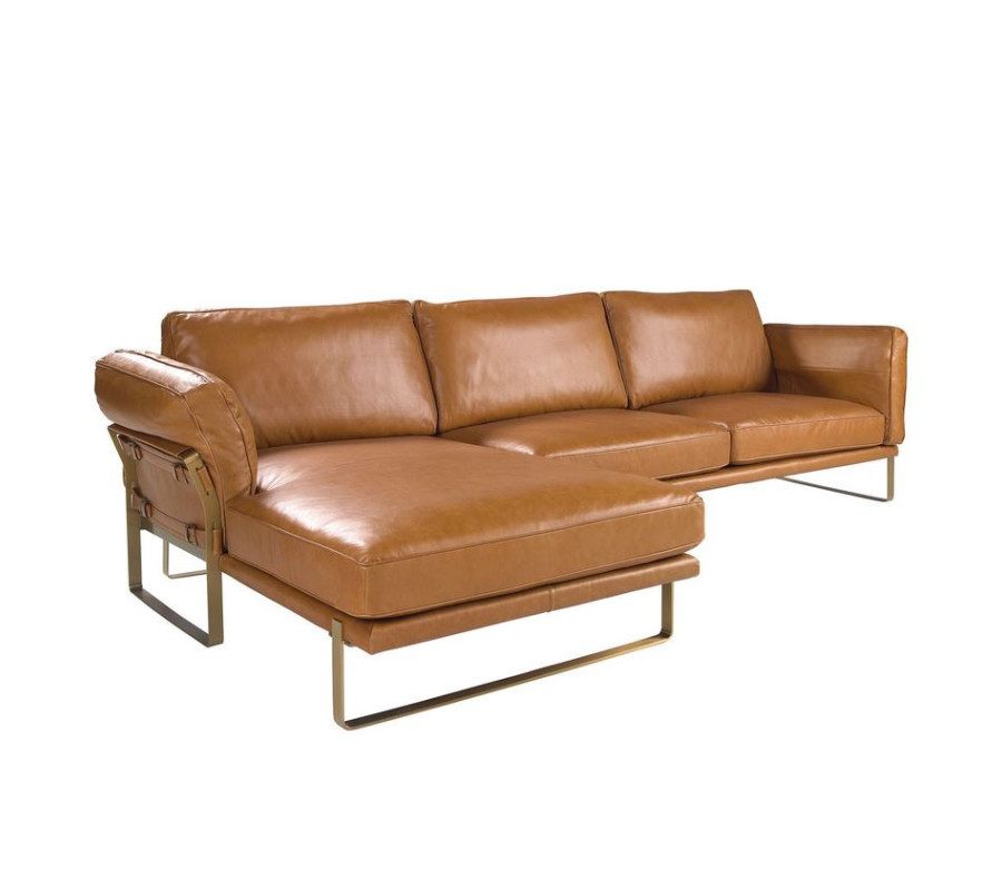 Sofa Brown with chaiselongue