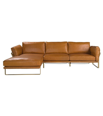 Sofa Brown with chaiselongue