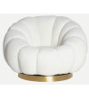 Bouclé Crest Swivel Armchair