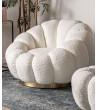 Bouclé Crest Swivel Armchair